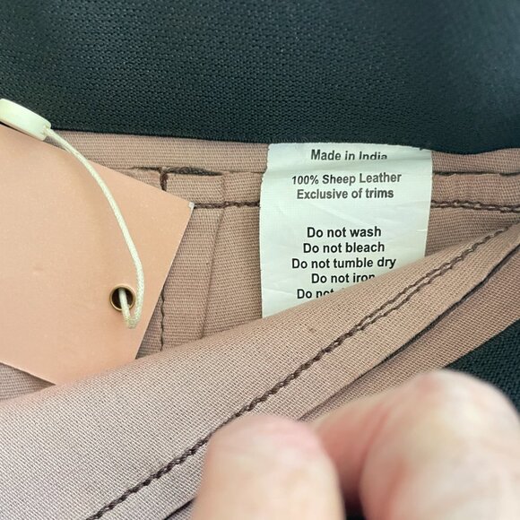 Quince Wm's Stretch 100% Leather Pencil Skirt Size Small Brown #71 - Picture 8 of 9